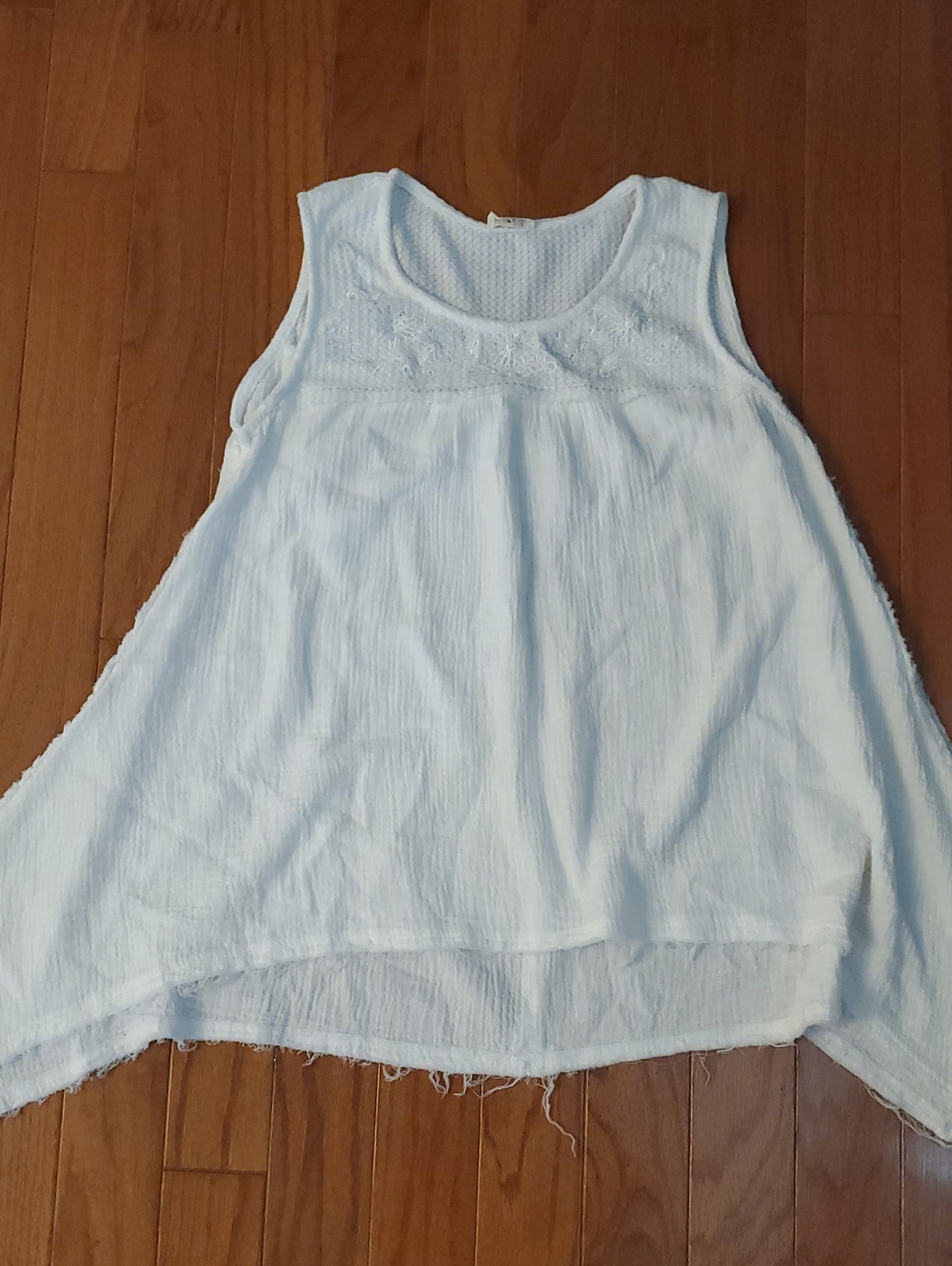 POL - White Tank Top Slub Cotton Size Small